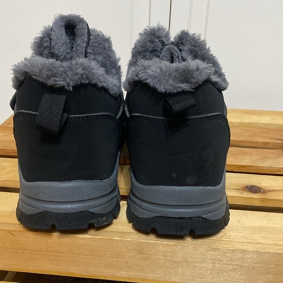 Eashcon Black and Gray Ankle Boots Faux Fur Lined Size 43 US 10-10.5 - Picture 4 of 10